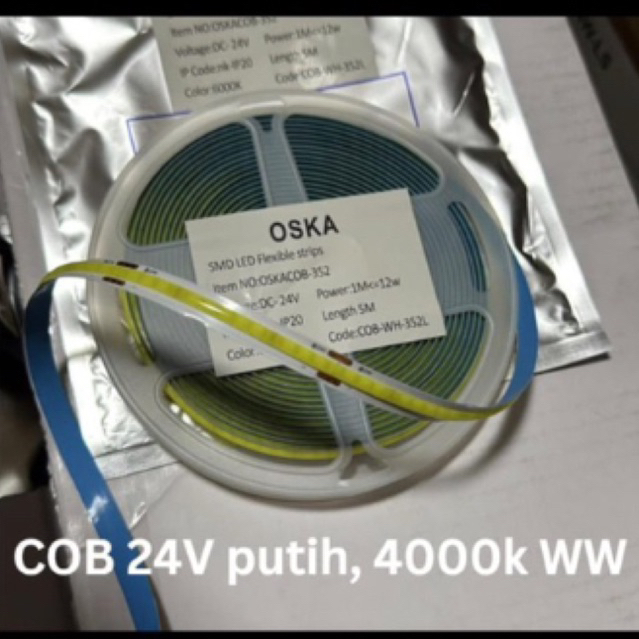 Led Strip Cob 24V 5M 6000k 4000k 3000k Oska