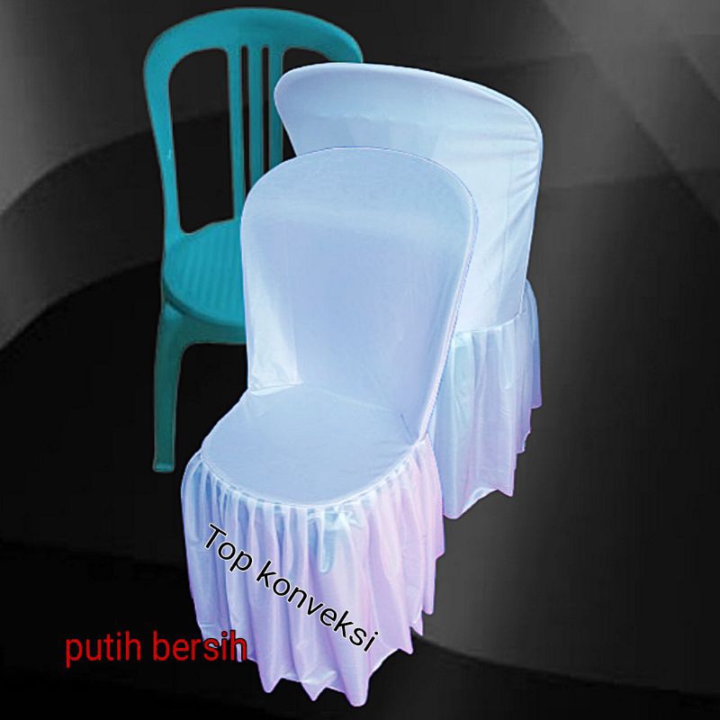 SARUNG KURSI ISI 100 PCS/COVER KURSI NAPOLI/BUNGKUS KURSI PESTA PUTIH BERSIH(READY)