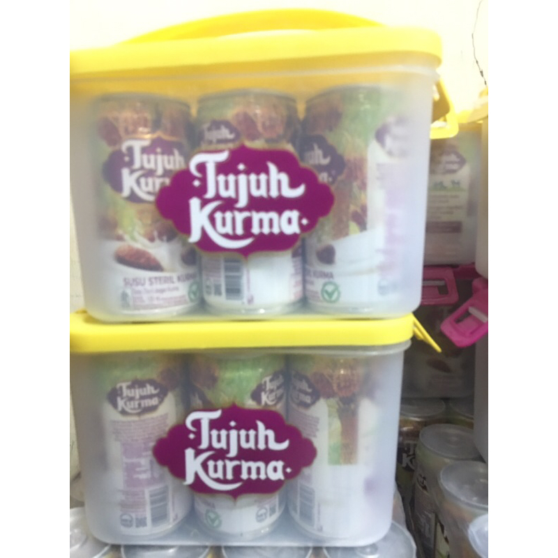 

susu steril 7 kurma 189 ml, 6 pcs free container cantik