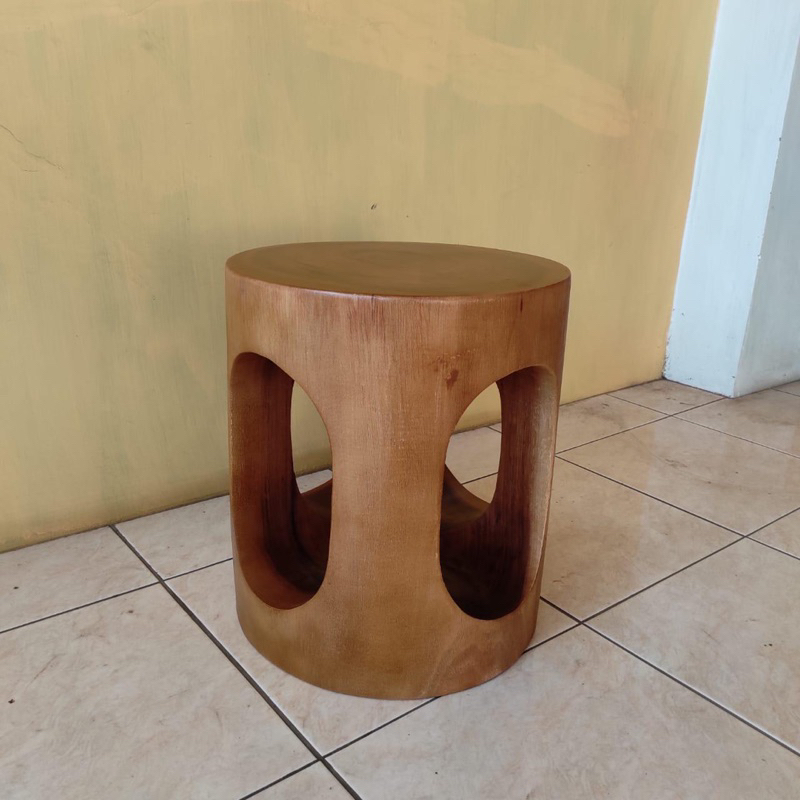 kursi STOOL kayu bulat utuh kayu solid trembesi
