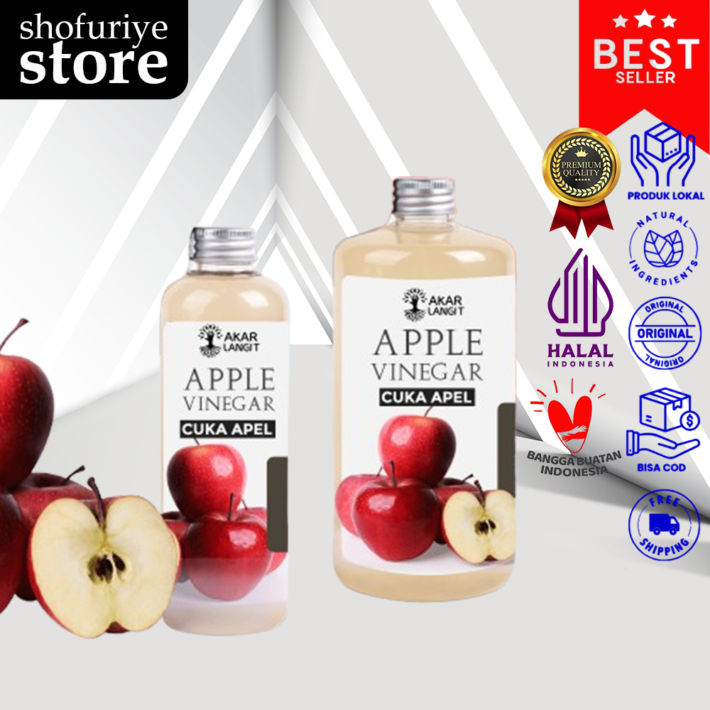 

Cuka Apel 500ml AKARLANGIT Apple Cider Vinegar Premium Cuka Apel Organik With The Mother Untuk Diet