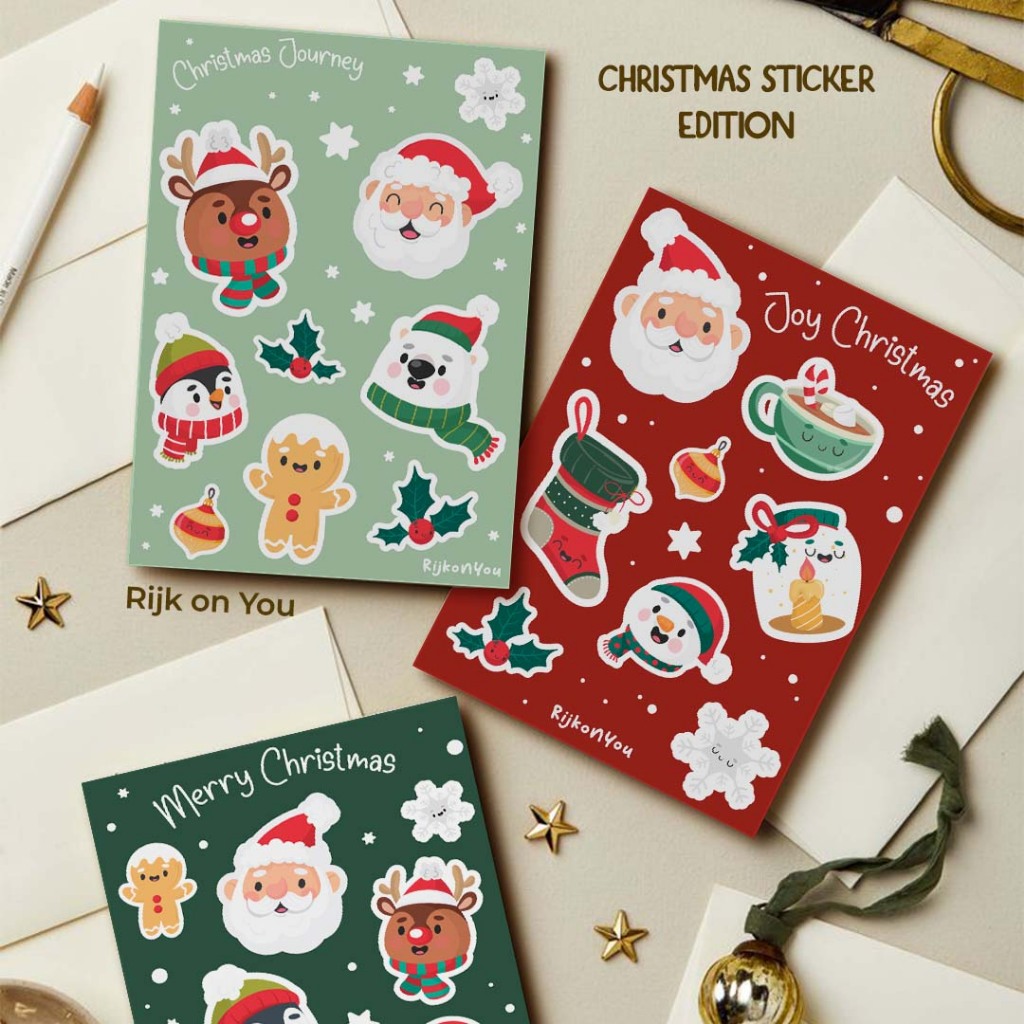 

Rijk Stiker Natal | Sticker Cristmas A6 | Lucu | Christmas Edition