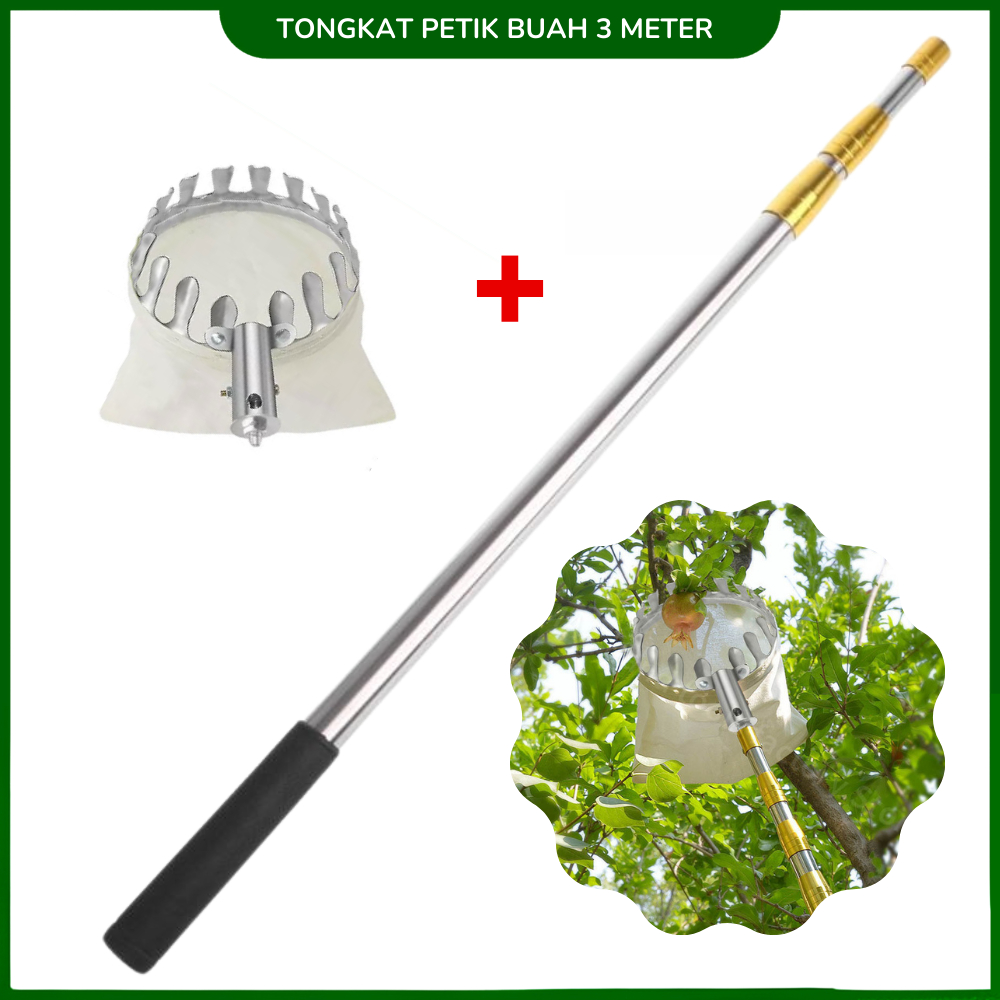 Tongkat Galah Teleskopik Petik Buah Tongkat Petik Buah DiPohon Panjang 3M 5M
