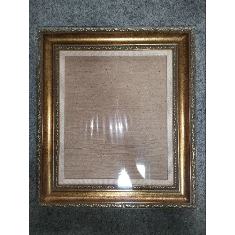 S.A.Frame | Bingkai Foto/Pigura Kayu Gold Ukir Double Frame Linen 10R