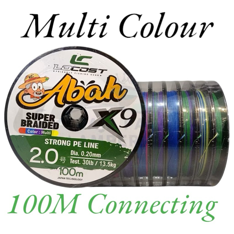 Senar Pe Locost ABAH X9 Multi colour (100M connecting)