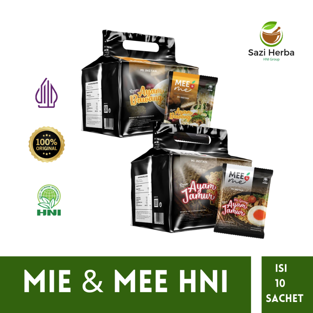 

Mie HNI - Mee & Mie Sehat No Added MSG - Rasa Ayam Bawang - Rasa Ayam Jamur