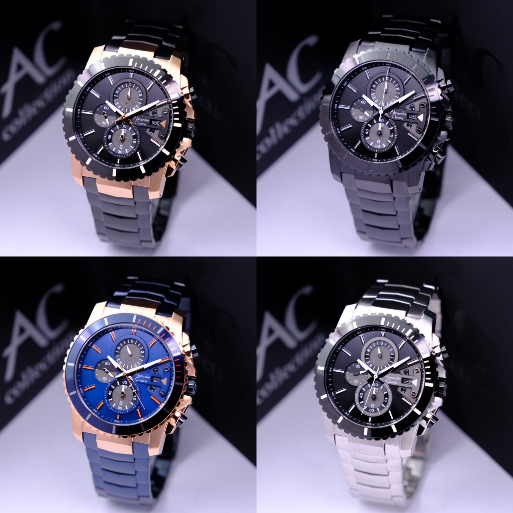 JAM TANGAN PRIA ALEXANDRE CHRISTIE AC 6455 AC6455 BLACK ORIGINAL BERGARANSI