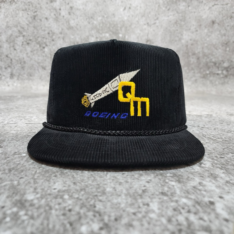 Topi Boeing US Army QM Corduroy Rope Hat Vintage Second Original Pria Wanita Unisex