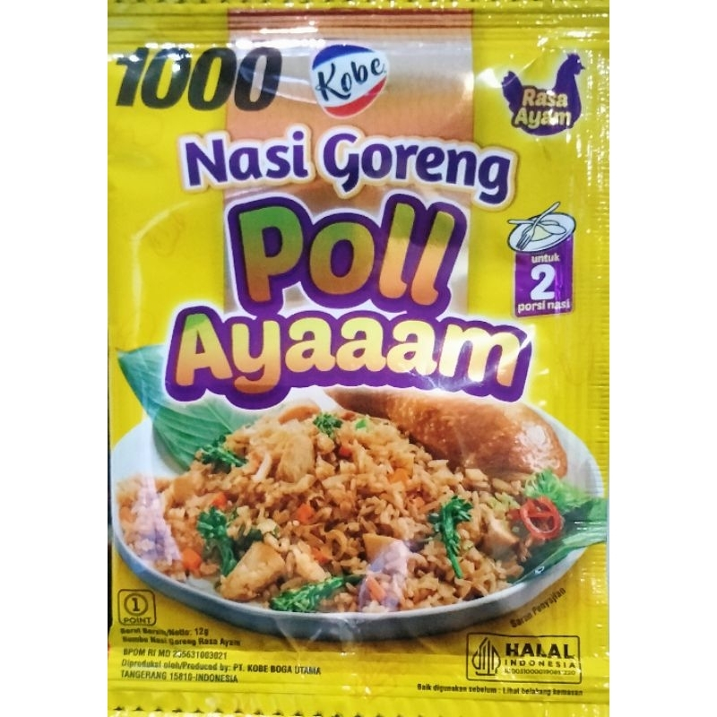 

Kobe Bumbu Nasi Goreng Poll Ayam 12g Kemasan Mini 1 Renceng Isi 10 Sachet