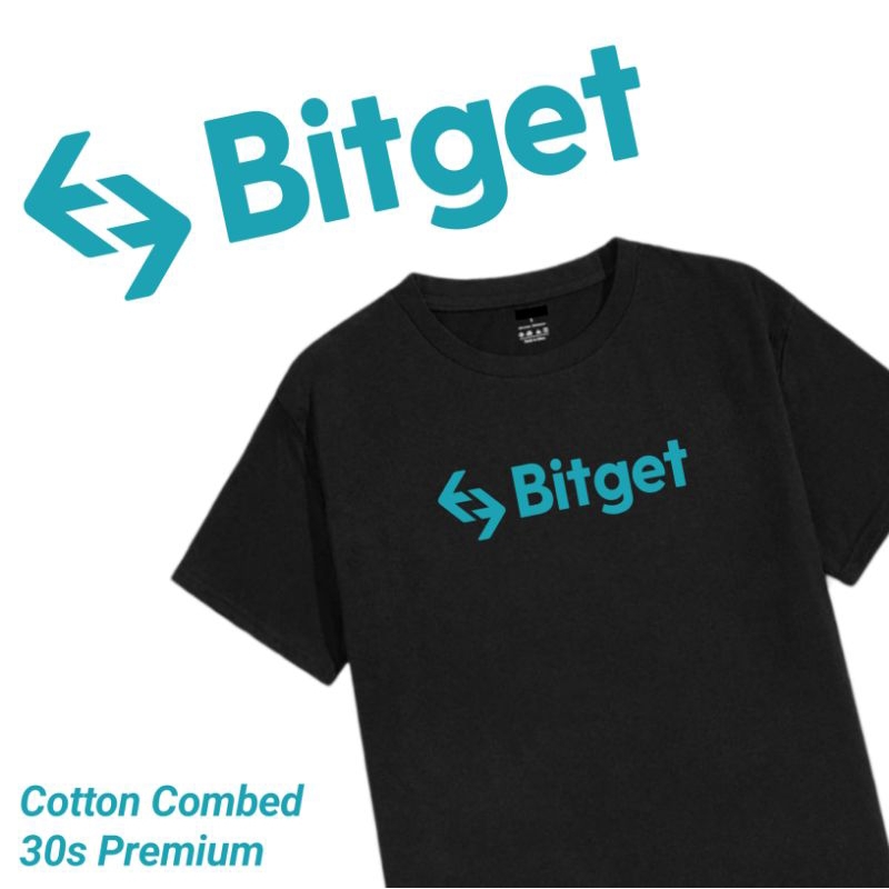 KAOS BITGET LOGO SIMPLE / BAJU CRYPTO BITGET / COTTON COMBED 30S PREMIUM / WARNA HITAM / UNISEX PRIA