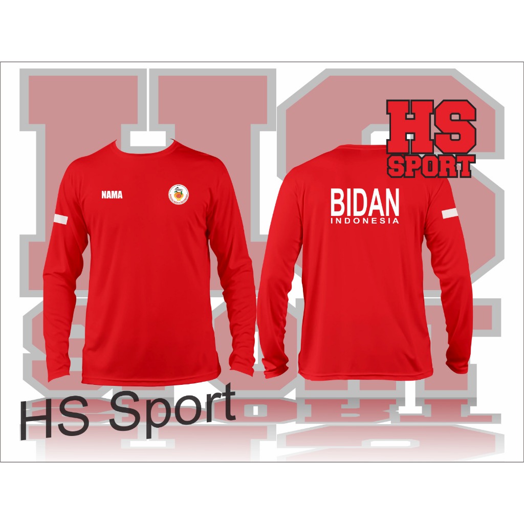 KAOS BIDAN INDONESIA - BAJU BIDAN INDONESIA LENGAN PANJANG- TSHIRT BIDAN INDONESIA IBI