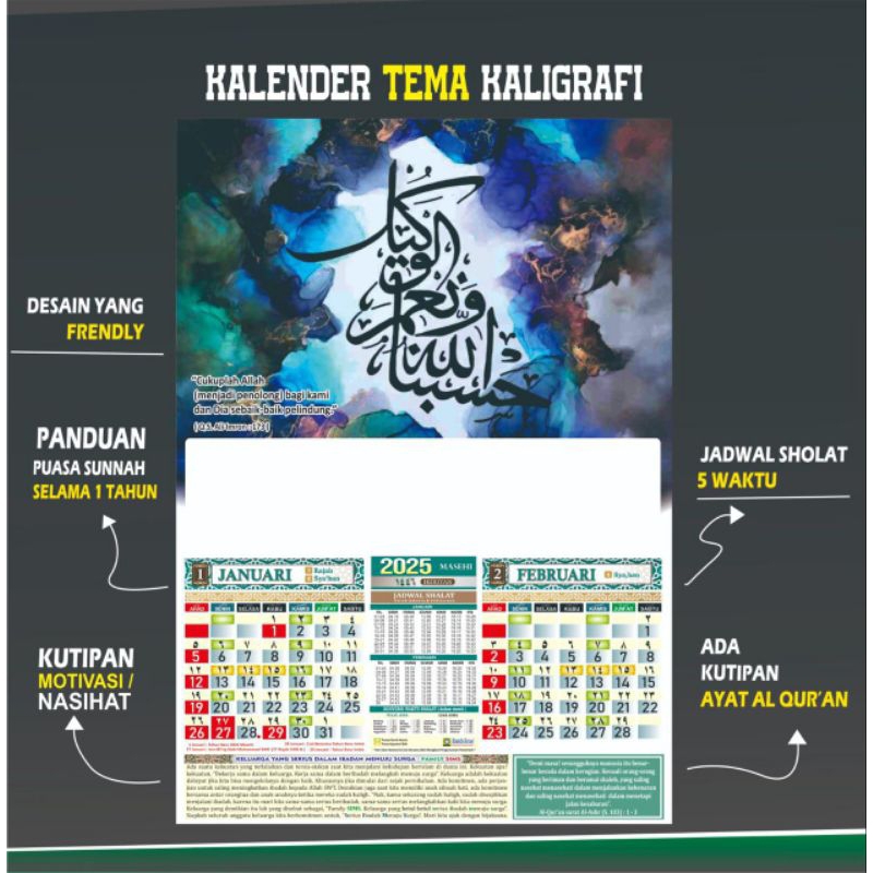

Kalender Dinding Masehi 2025 dan Hijriyah 1446 Fullcolor Disertai Jadwal Shalat Penerbit Haniefa Kreasi
