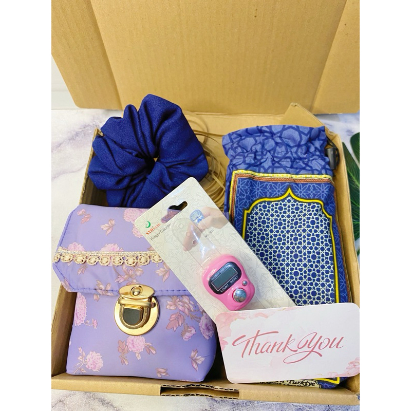 hampers mukenah sajadah travel