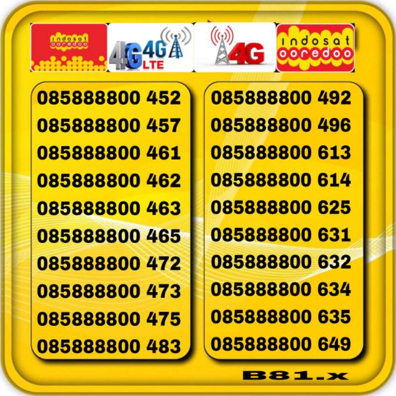 Produk terbaru nomor cantik indosat nomor cantik Prabayar im3 ooredoo 4g obral kartu perdana