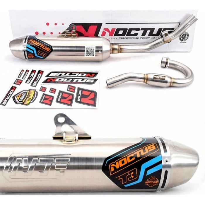 KNALPOT NORIFUMI NOCTUS T3 ORIGINAL KLX150 CRF150 WR155 KLX 150 CRF 150 WR 155 STAINLESS ORIGINAL no