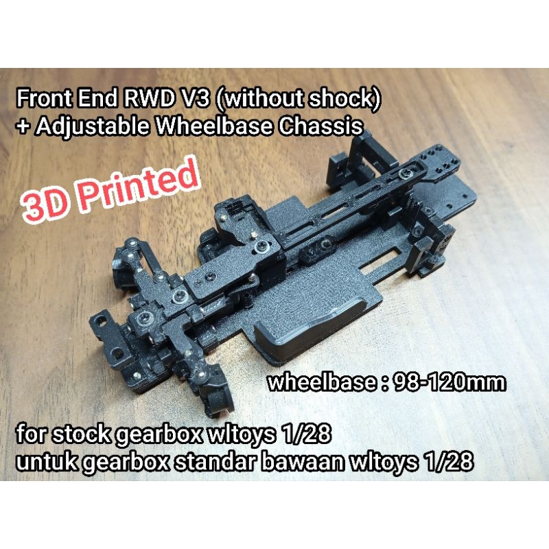 front end rwd with adjustable wheelbase chassis rc drift wltoys 1/28 k969 k989 284010 284131
