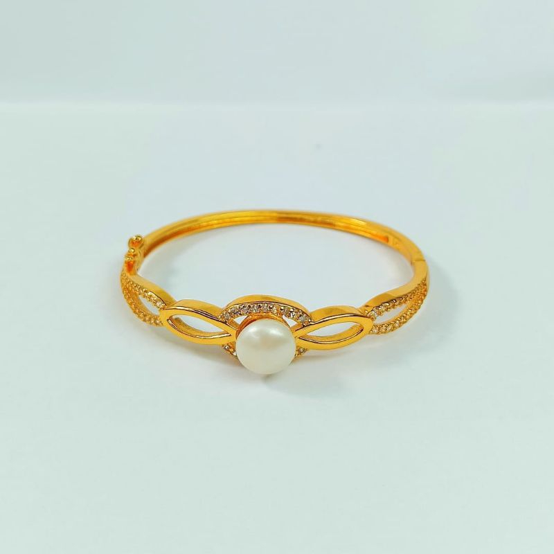 Gelang bangle mutiara asli lombok dengan lapisan emas 18 karat