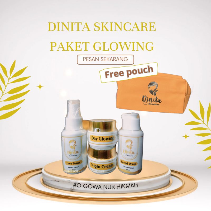 Dinita skincare paket glow "free gift"