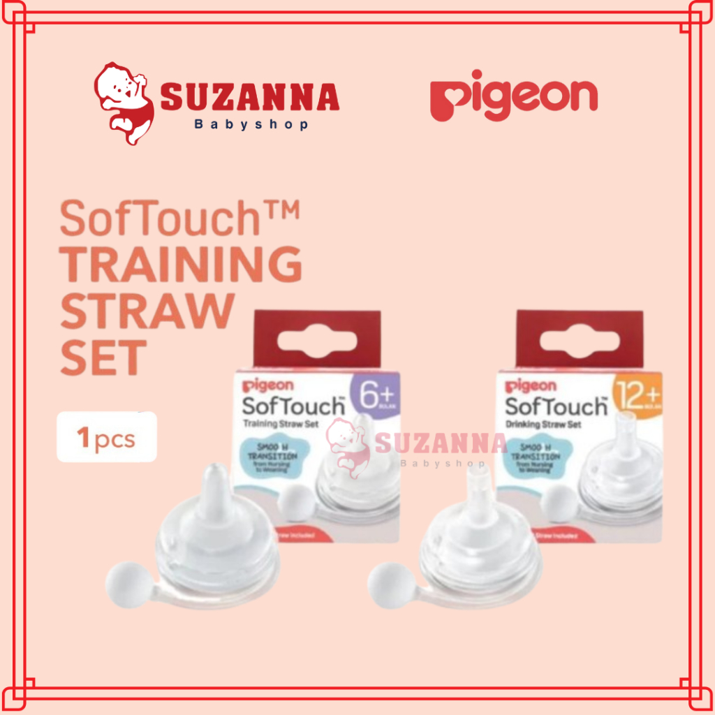 Pigeon Softouch Training Straw Set - Sedotan / Ujung Dot Bulat