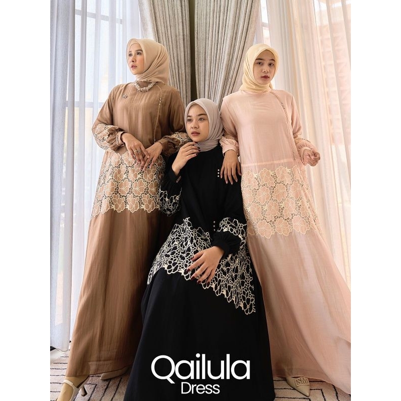 QAILULA DRESS / KOLEKSI GAMIS LEBARAN/ GAMIS PESTA BY MAREVI (HANYA SIZE JUMBO)
