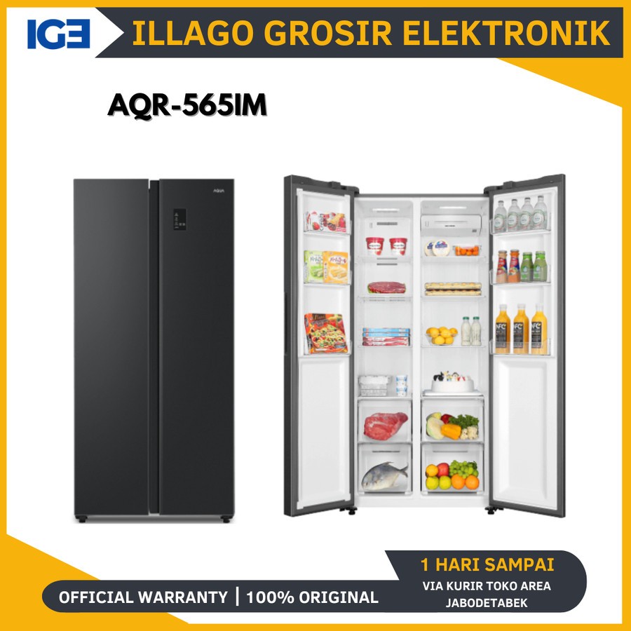 AQUA AQR-565IM Kulkas Side by Side 480 Liter Inverter AQR565IM AQR565