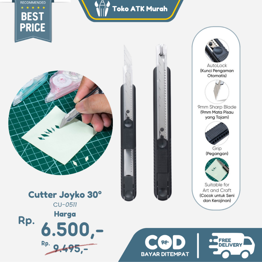 

Cutter Pemotong Joyko CU-0511 Grip 30 derajat