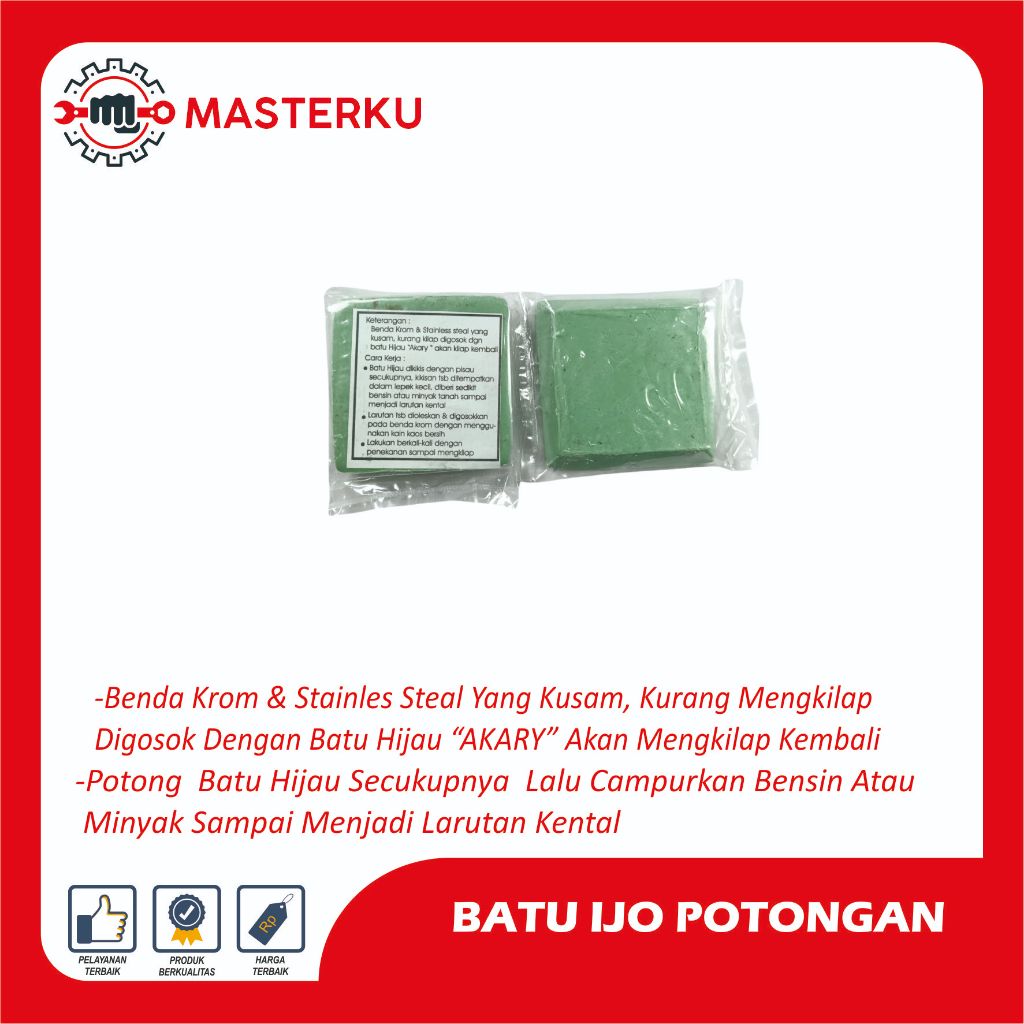 BATU HIJAU POTONGAN/BATU IJO/PENGKILAP/BATU POLES STAINLESS STEAL