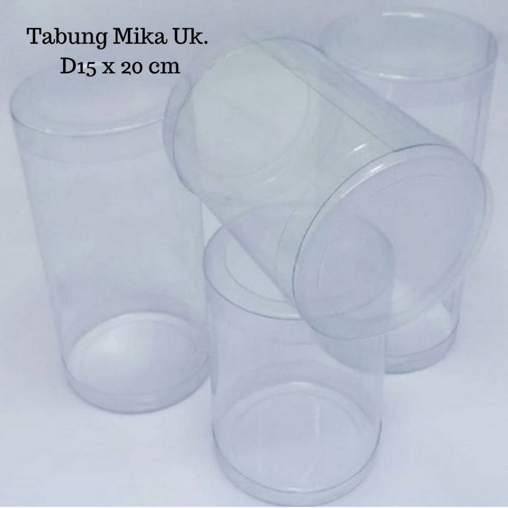 Tabung Mika Uk. D20xT25cm souvenir handuk tempat kue keripik hadiah pembungkus kado kemasan harga un