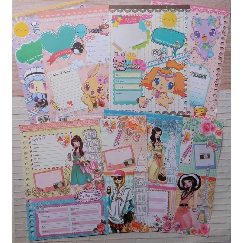 

(10LEMBAR)LOOSE LEAF BIODATA FELICIA MIX MOTIF BOLAK BALIK BEDA/ UKURAN A5