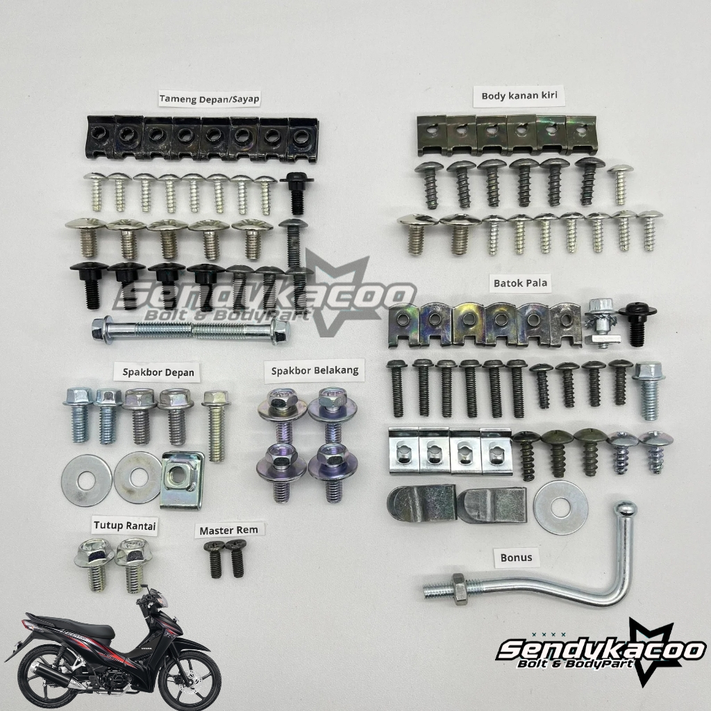 Baut Full body Revo Absolute Full Set / Baut Honda Revo Absolute Full Body Full Set