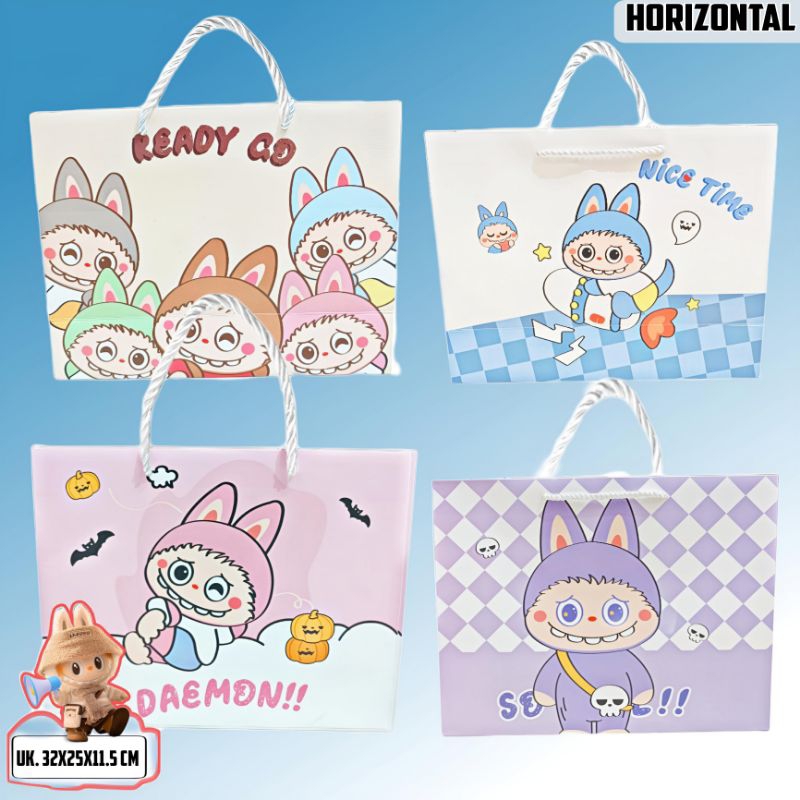 

Shopping Bag Labubu Horizontal/Vertikal [UK.32x25x11,5 CM]/Tas Kado/Tas Belanja/Tas Kertas Karton/Paper Bag