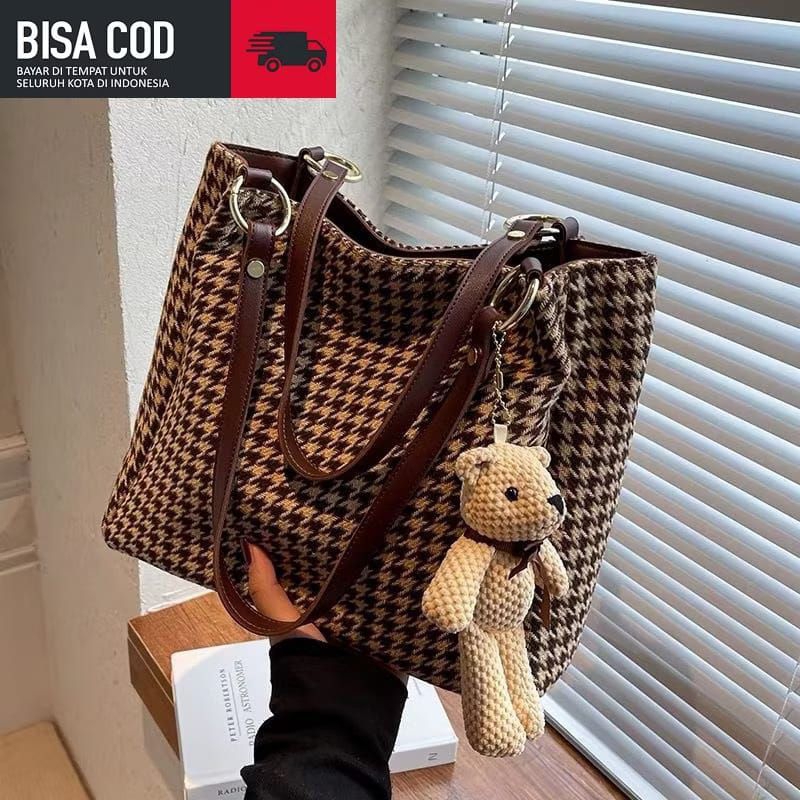 Totebag Neira motif/Tas wanita totebag/Tas kuliah