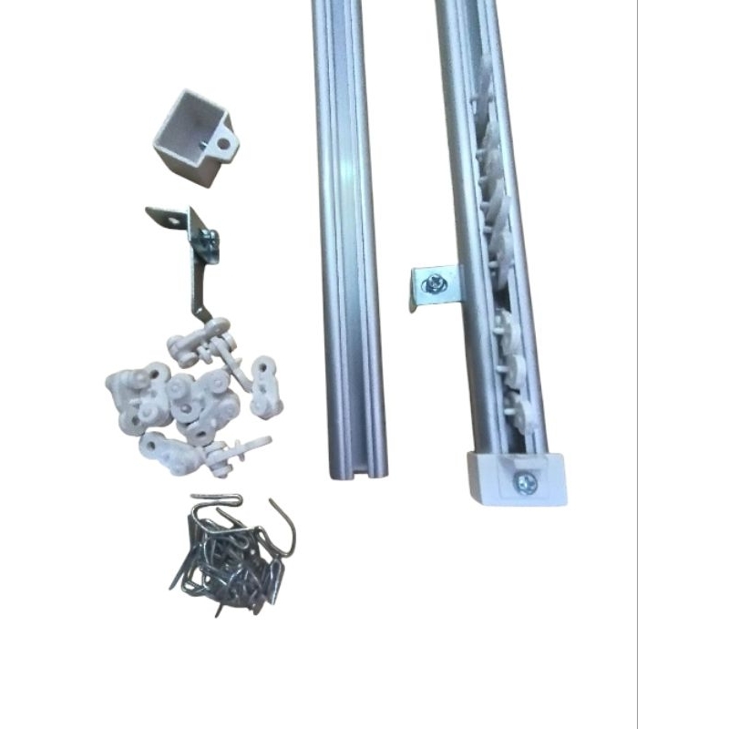 Besi gorden fullset batang gorden rel vitrase batang alumunium bantang gorden biasa custom ukuran.