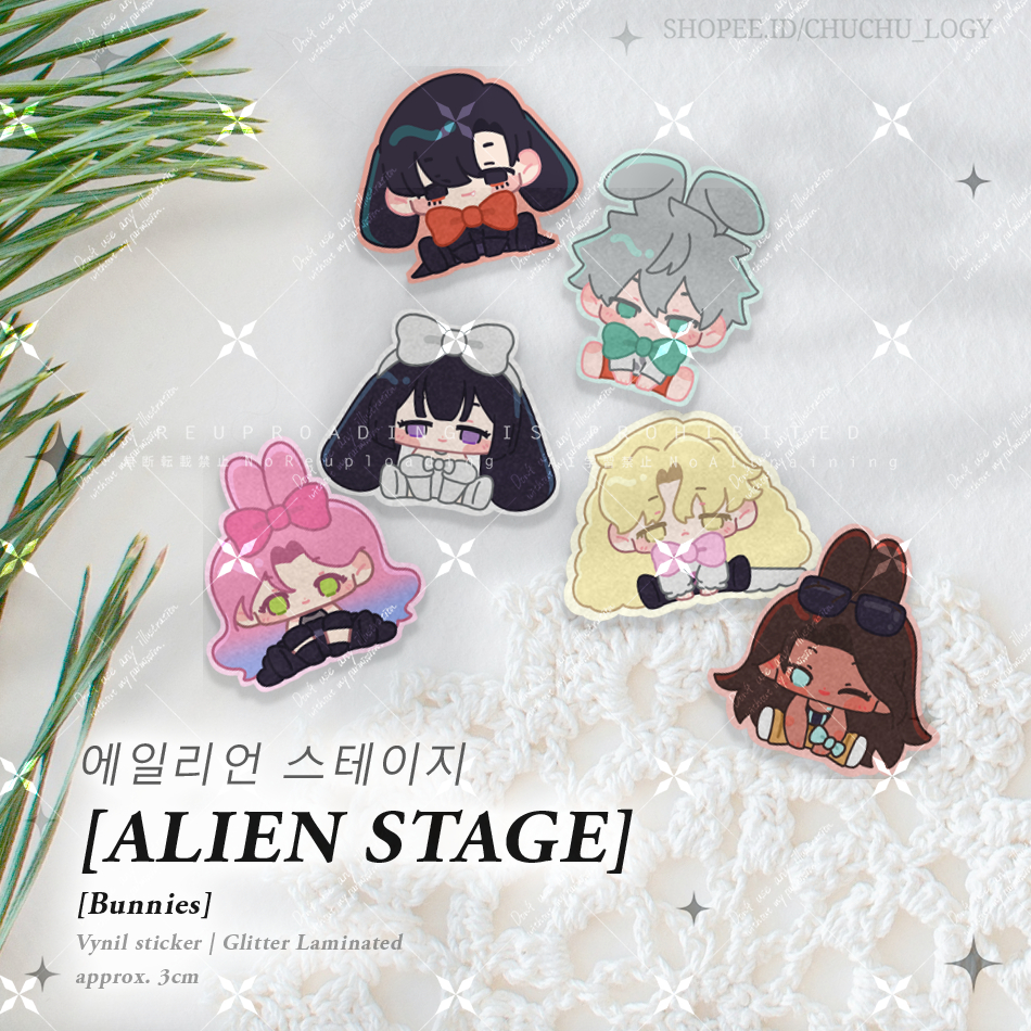 

Alien Stage [Bunnies] 2pcs Ivan Till Mizi Sua Hyuna Luka Sticker Vinyl Glitter - Mthpr