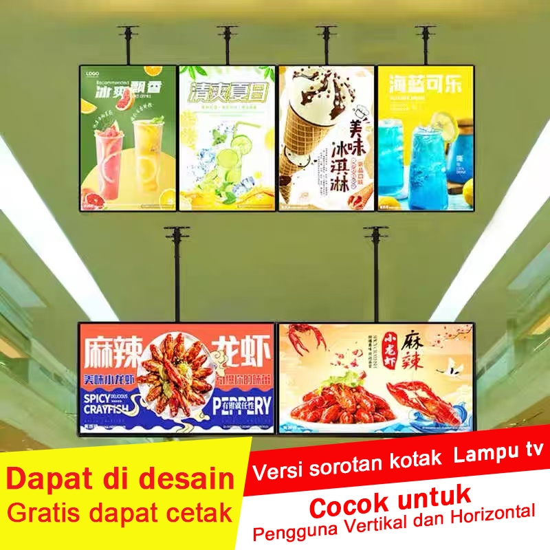 Hot sale Lightbox set promo menu kopi display diguna