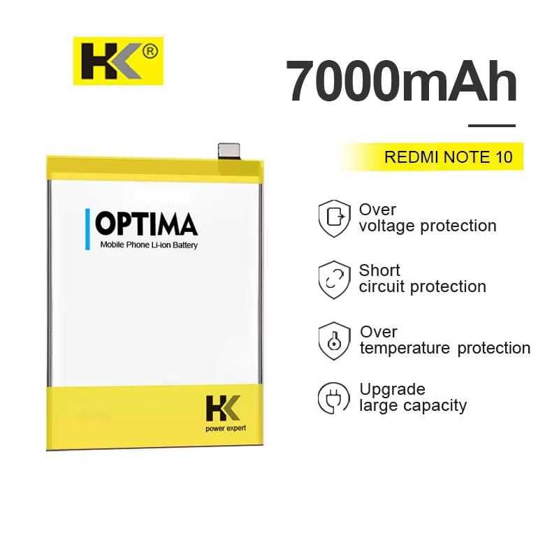 HK Optima Baterai Xiaomi Redmi note 10 4G / Redmi Note 10s /poco M5S BN59 7000 mAhb3.87V Double IC