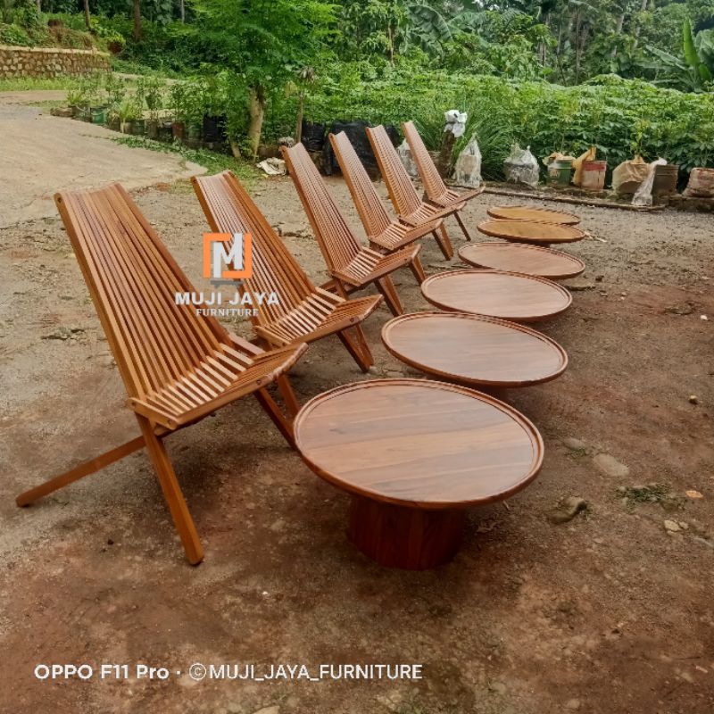 set meja kursi ekrak terbaru kayu jati