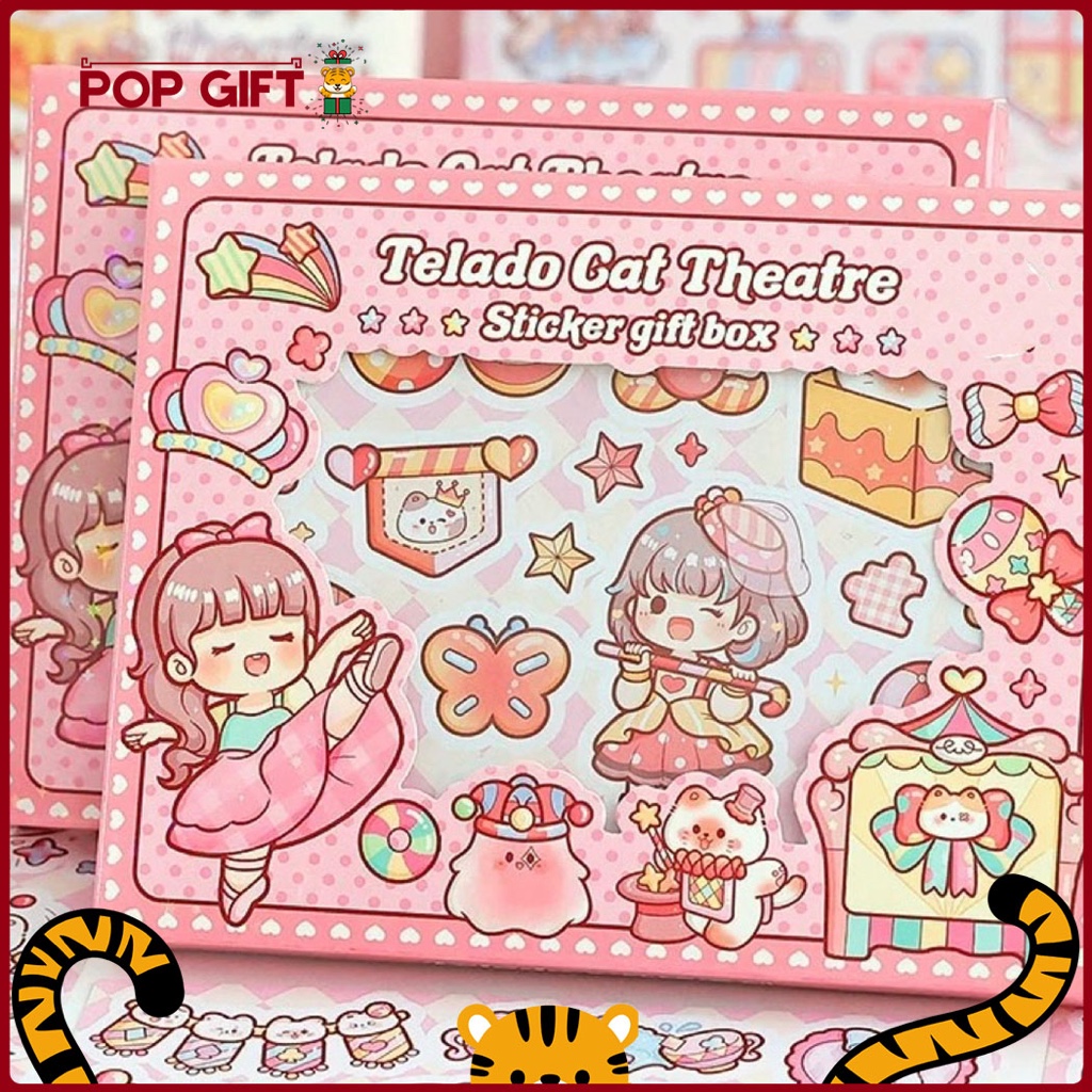 

PG Stiker 1 Box DIY Lucu Dekor Buku Jurnal Dodogirl Cat Theatre 14 Lembar Sudah Cutting Gift TLD152