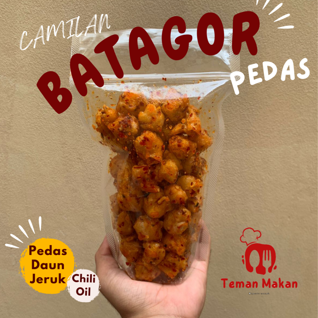 

[FREE PACKING BUBLE WRAP] Camilan Batagor Pedas Chili Oil Daun Jeruk 250Gram Packing Free Buble Wrap
