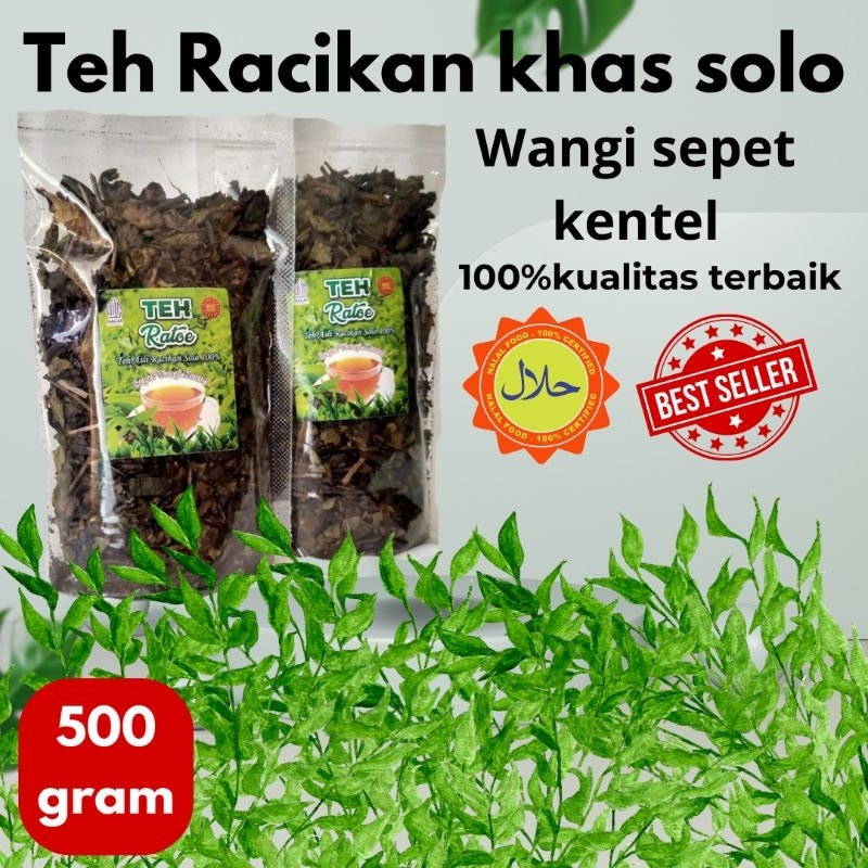 

Teh Ratoe 500 gr/teh racik khas Solo /teh racik solo/teh racikan/teh wasgitel/teh wangi sepet kentel