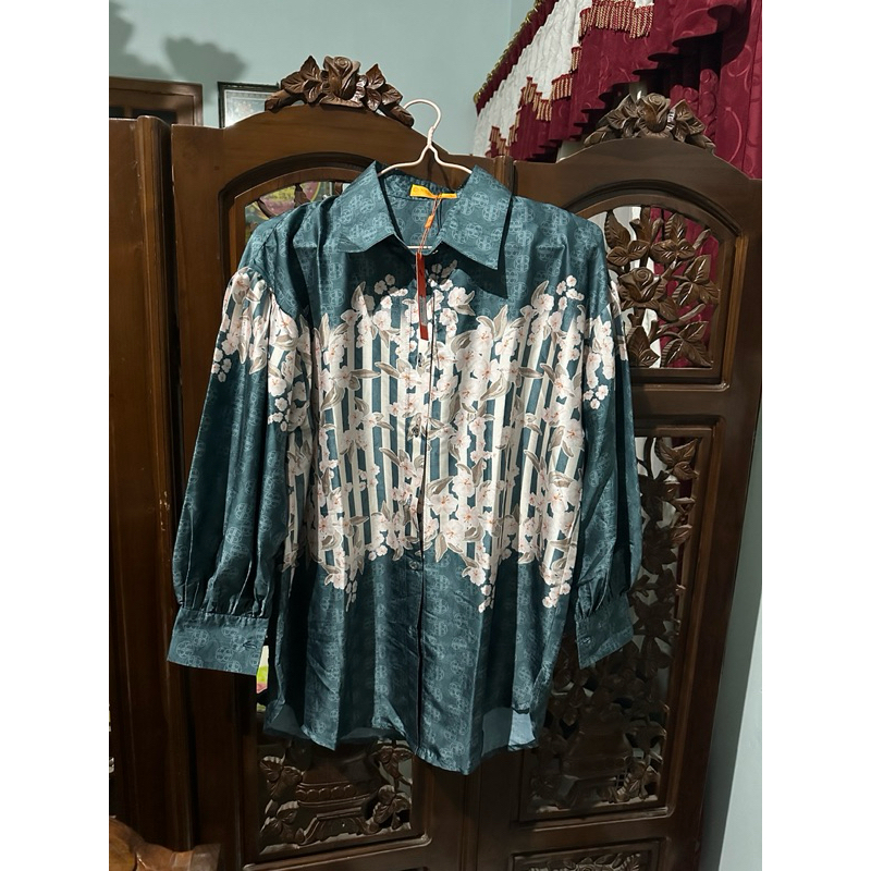 AS IS NADA PUSPITA VIOLA PUFFY SHIRT - TEAL SIZE L