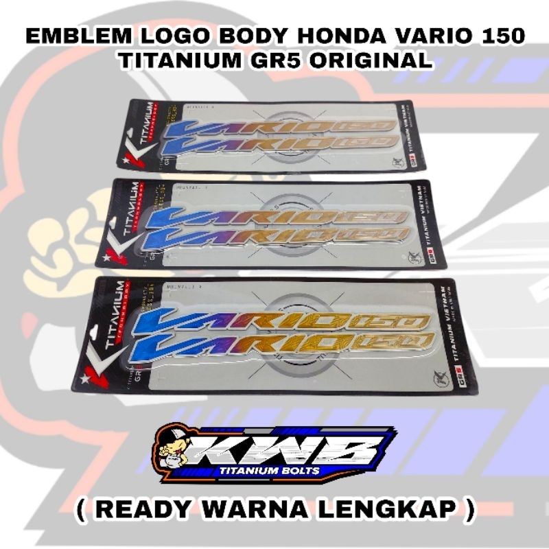 Emblem logo body honda vario 150 titanium gr5 original warna lengkap emblem vario 150 rainbow pelang