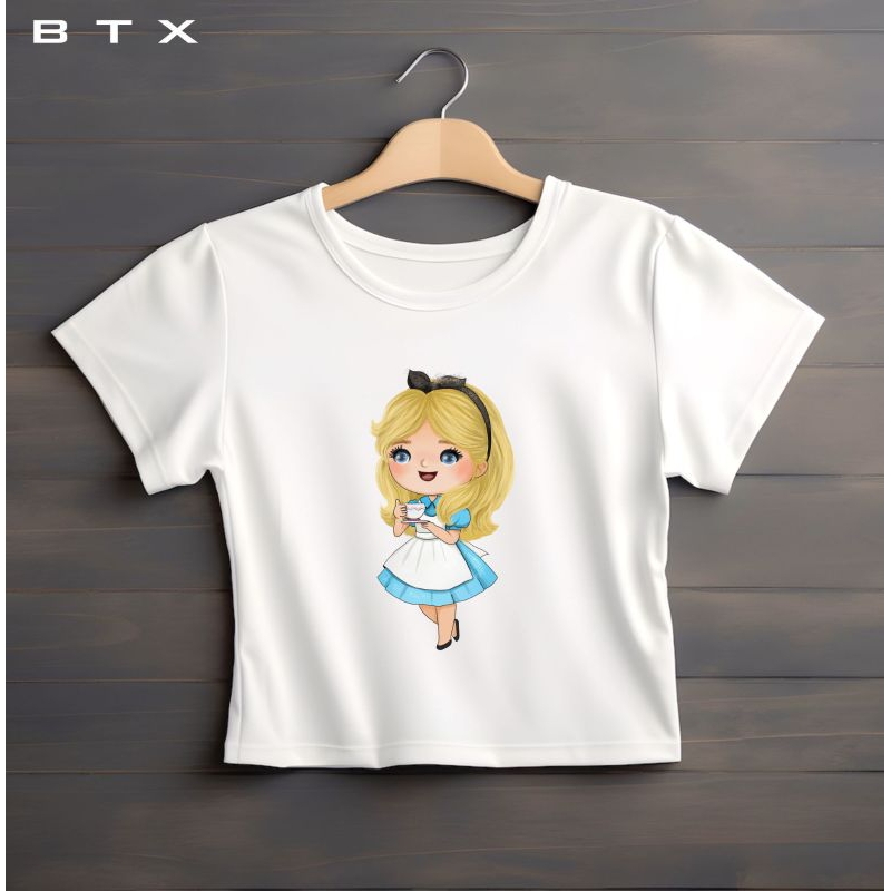 Alice in wonderland Disney Princess Kaos T-shirt Crop Top Oversize