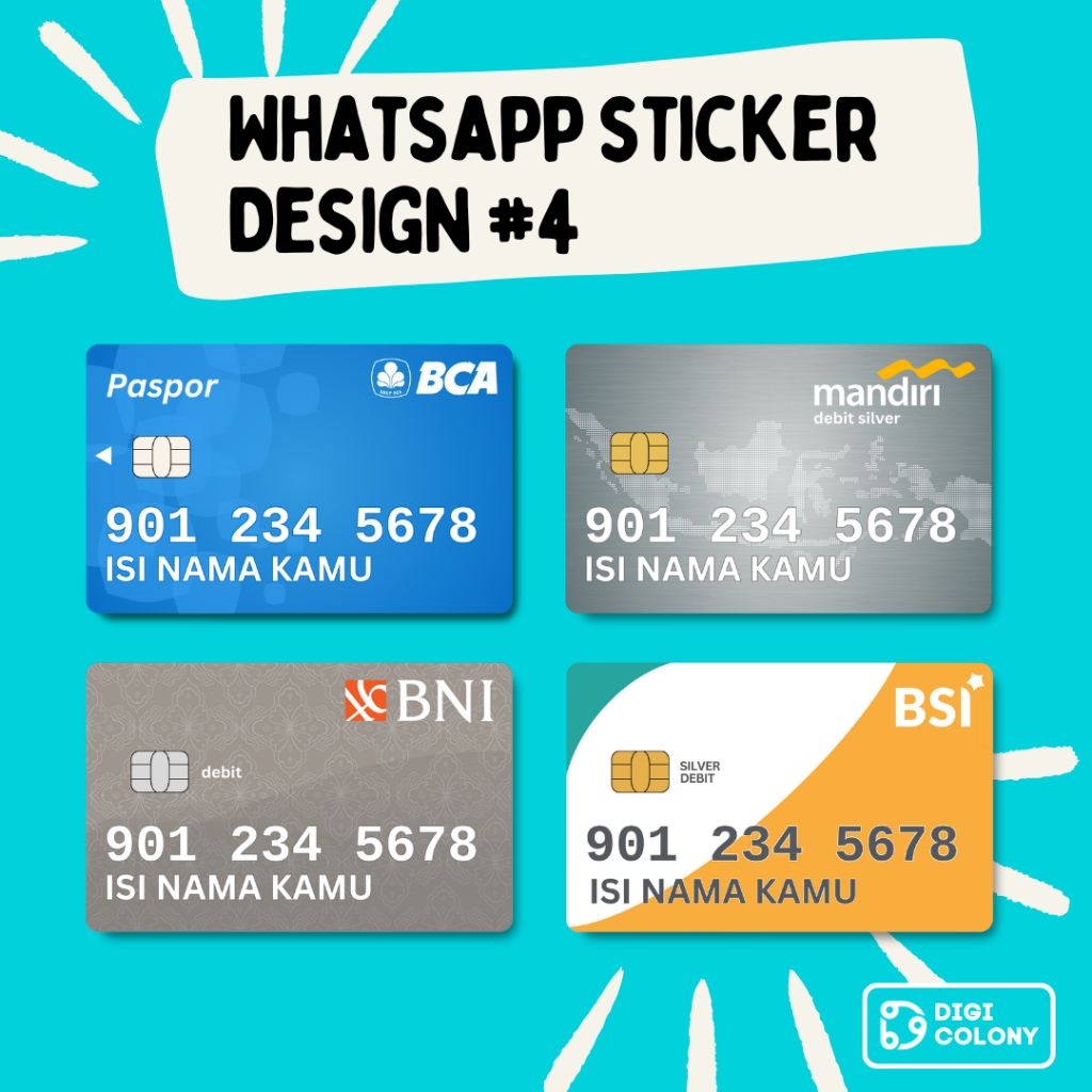 Jasa Sticker WhatsApp | Sticker WhatsApp Kartu Debit Bank | Sticker Rekening Bank