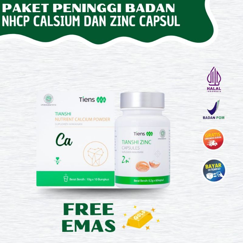 PAKET PENINGGI BADAN TIENS ORIGINAL SUSU NHCP & ZINC KAPSUL SUPER WIGHT GAIN PENGGEMUK BADAN