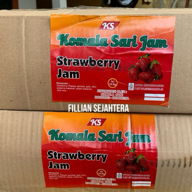 

Selai Strawberry KS / Selai Stroberi Serat Komala Sari Kemasan 10 Kg (1 DUS)