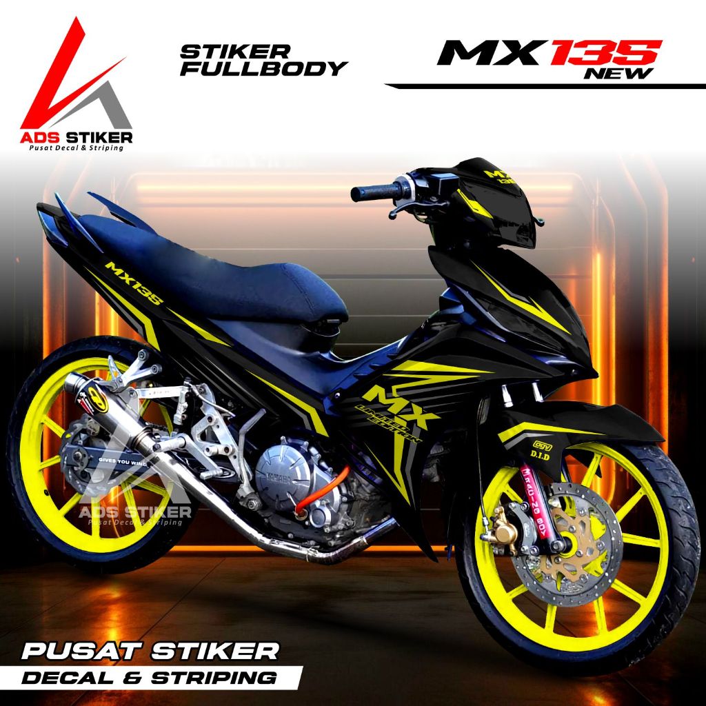 Decal Variasi Jupiter Mx 135 New full body Hitam Gold - Striping Mx Variasi 2