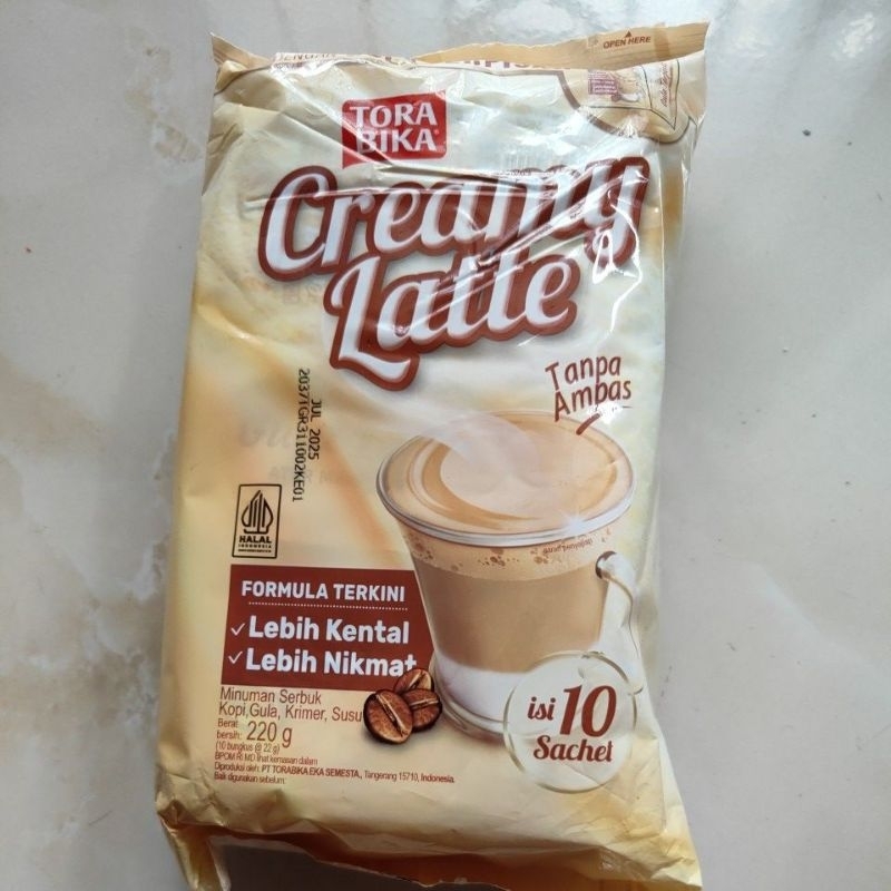 

Kopi Torabika creamy latte kopi tanpa ampas pack atw renceng isi 10