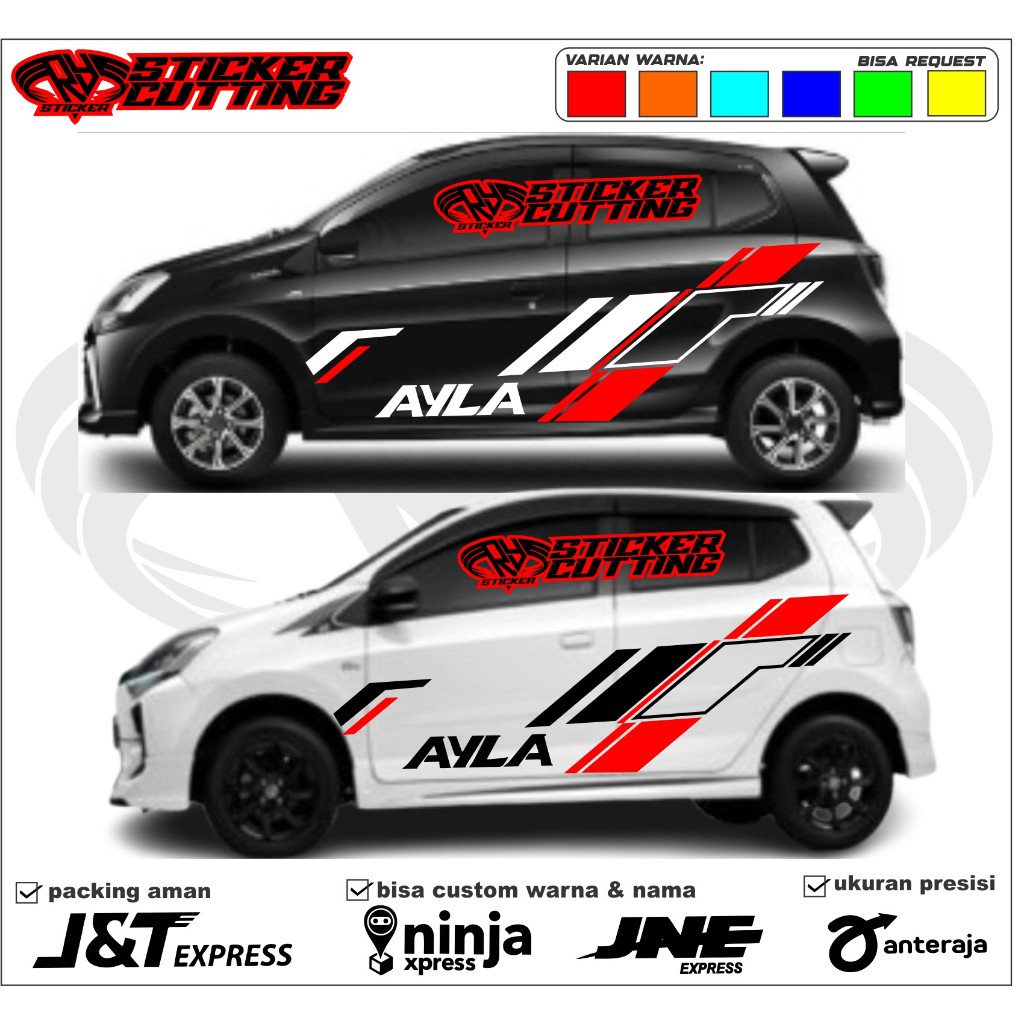 NEW Sticker stiker mobil ayla striping sticker mobil daihatsu ayla brio march agya sirion custom tex