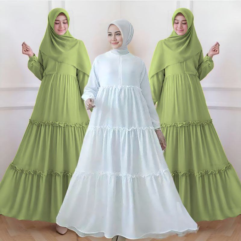 Gamis Perempuan Crinkle Airflow Gamis Wanita Dewasa Baju Muslim Crinkle Airflow